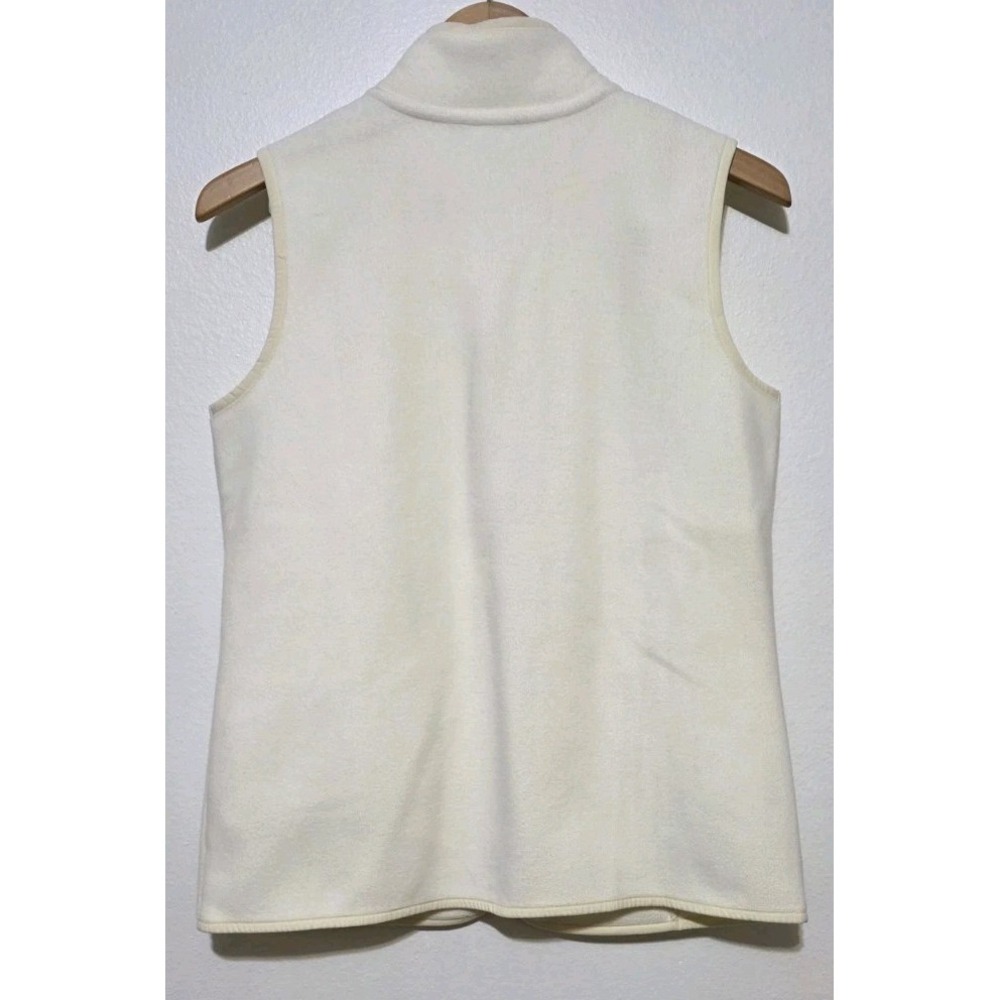 Brooks Brothers Sweater Vest Women M Fleece Fuzzy Cream Golf Casual Full Zip EUC - Picture 4 of 7
